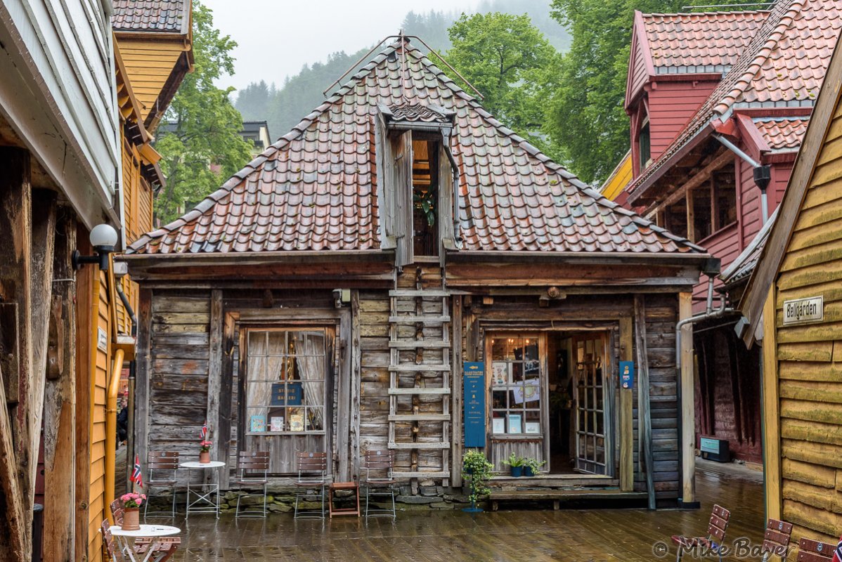 historisches Holzhaus in Bryggen